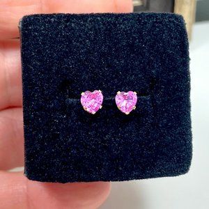 10k Solid Yellow Gold Genuine Pink Sapphire 5mm Stud Earrings